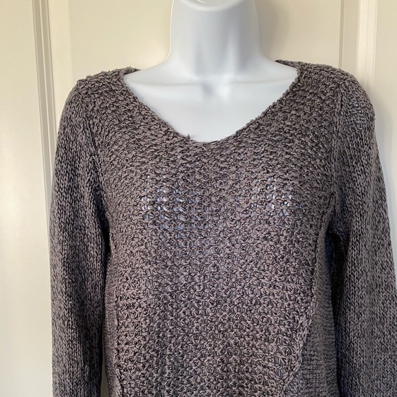 RDI mixed stitch knit v-neck sweater - Picture 3 of 13